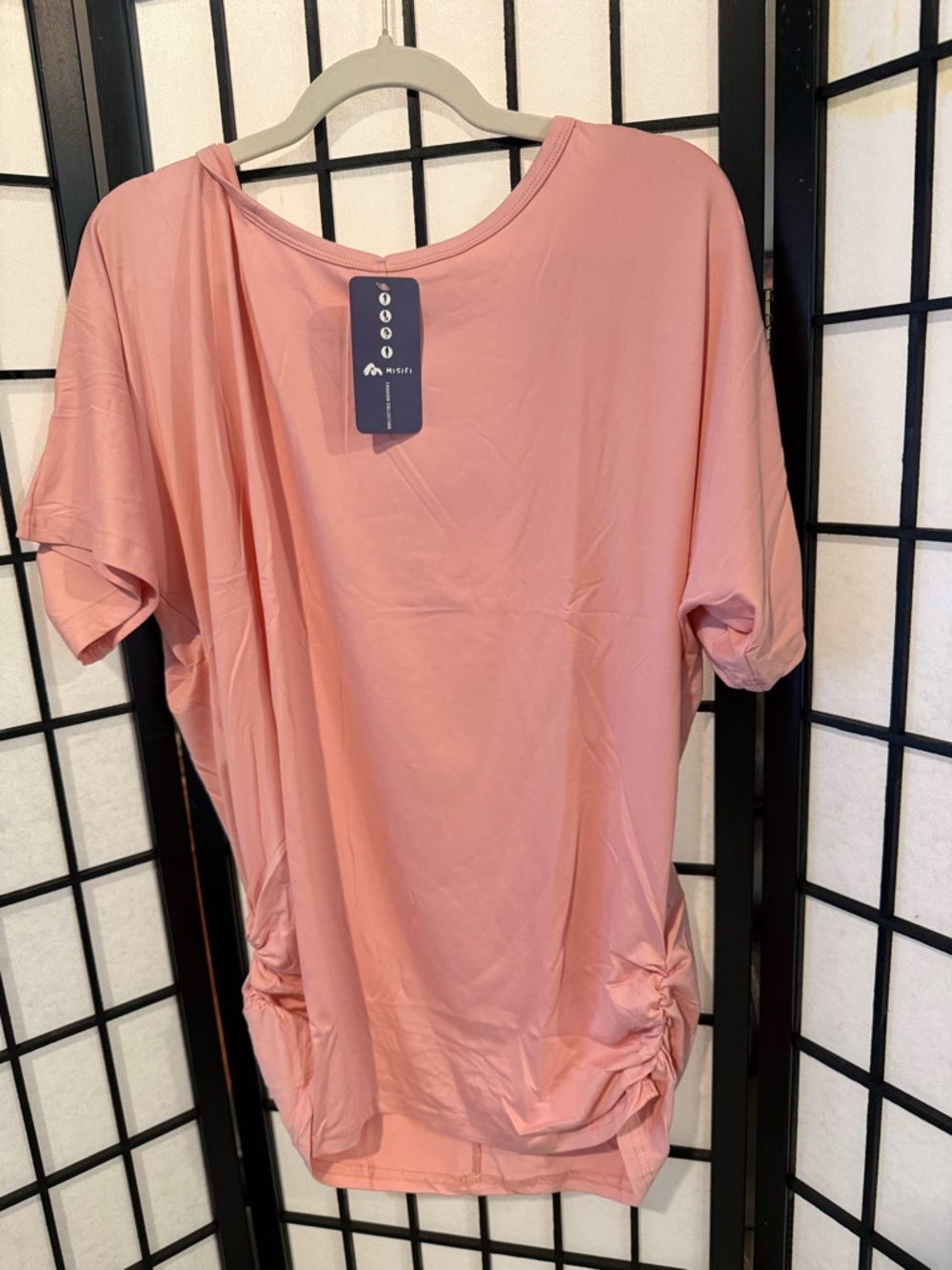 Everyday Ruched Hem Short-Sleeve Tee - Pink